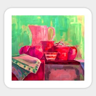 Still Life Painting "Snacks and Tea" V2.0 Sticker